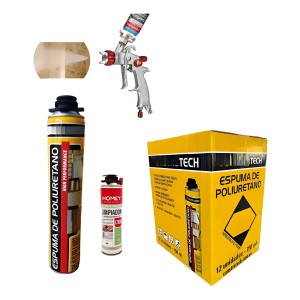Poliuretano Proyectado Pistola + 12 Poliuretanos + Cleaner
