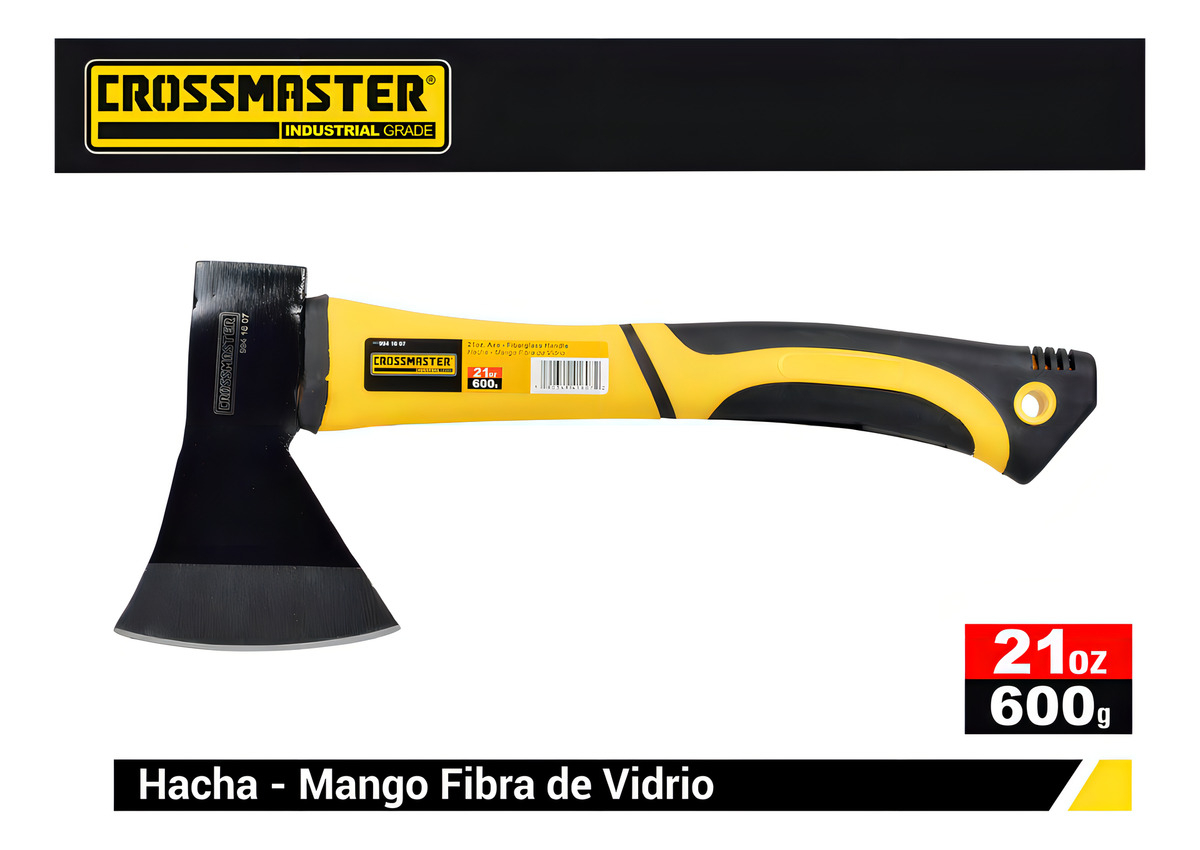 Hacha Mango De Fibra De Vidrio 600g Crossmaster - Imagen 2