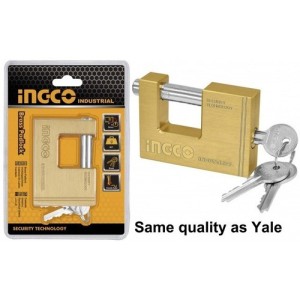 Candado Ingco Dbbpl0802 Antipalanca Bronce 80mm 3 Llaves Color Dorado