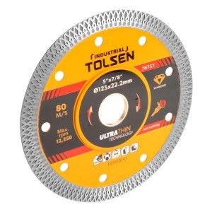 Disco Diamantado Porcelanato Tolsen 115mm 5x7/8 Pulgadas -sc Color Naranja Con Negro Y Gris