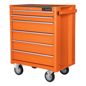 Gabinete Metalico 6 Cajones Movil Truper 12067 Color Naranja