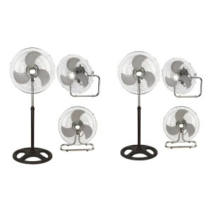 Pack X 2 Ventiladores Industrial 3 En 1 Con Aspas En Metal