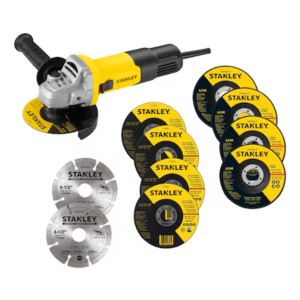 Kit Amoladora+ 10 Discos Stanley Sg7115v10b2c Corte-desbaste Color Amarillo