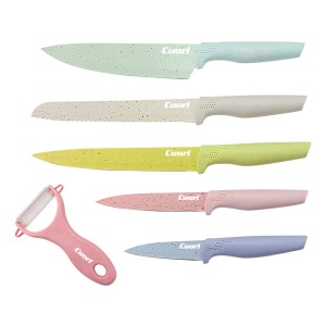 Juego De Cuchillos Cuori Acero Inox. 6 Pzas Pioi Color Beige