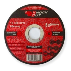 Disco De Corte 115mmx 1.2mm 100 Unidades Knock Out Dk11512/1
