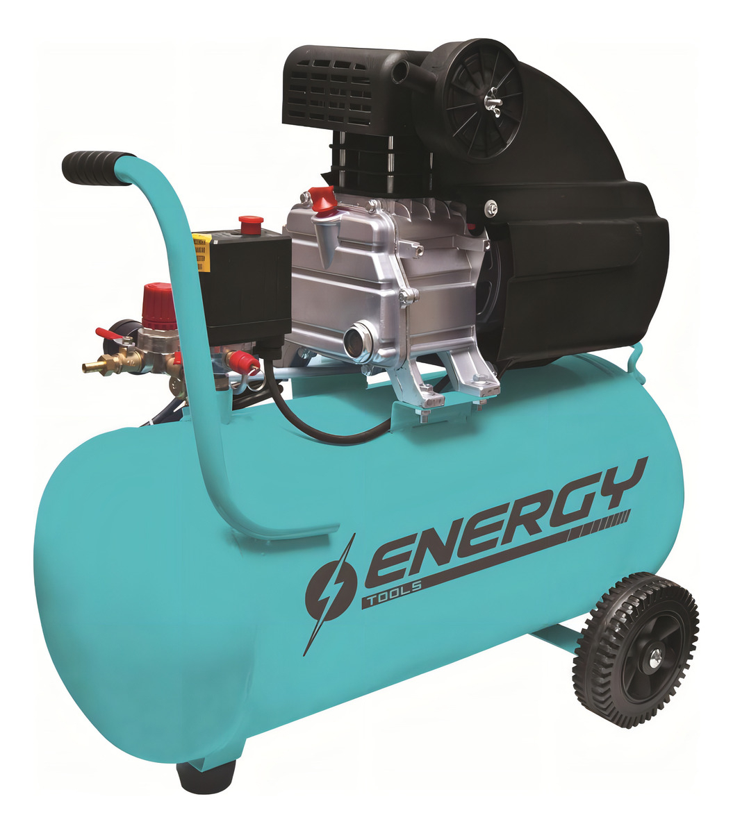 Compresor 40lts. 2hp 1500w C/kit Energy - C40/1/25k - Energy Color Celeste Fase Eléctrica Monofásica