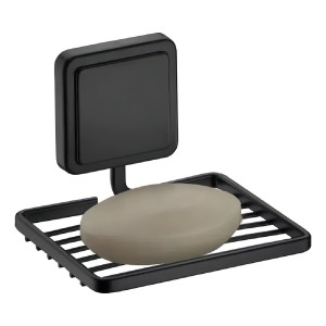 Jabonera Negra Moderna Ducha Aérea De Pared Baño Adhesivo Color Negro