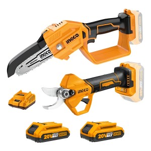 Kit Motosierra + Tijera De Podar Jardin Ingco Cosli23065 Color Amarillo