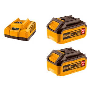 Set X 2 Baterias 20v 4amp + 1 Cargador Ingco Fbcpk1424