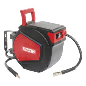 Manguera Con Carretel Retráctil Equus P/ Aire Comprimido 15m Rojo