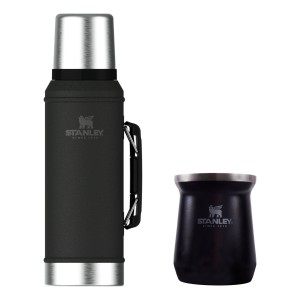 Combo Stanley Termo 950 Ml+ Mate 236 Ml Color Negro