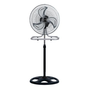 Ventilador Indra 3 En 1 Turbo Con 3 Aspas De Metal Color Plateado Estructura Color Negro, 50cm De Diámetro
