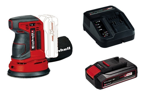 Lijadora Roto Orbital 125mm Bateria + Cargador Einhell Color Rojo