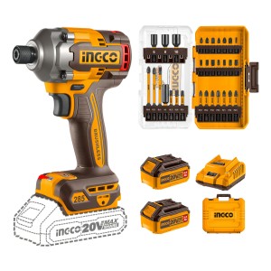 Atornillador De Impacto 285nm + 31 Puntas Y Dados De Impacto Color Amarillo