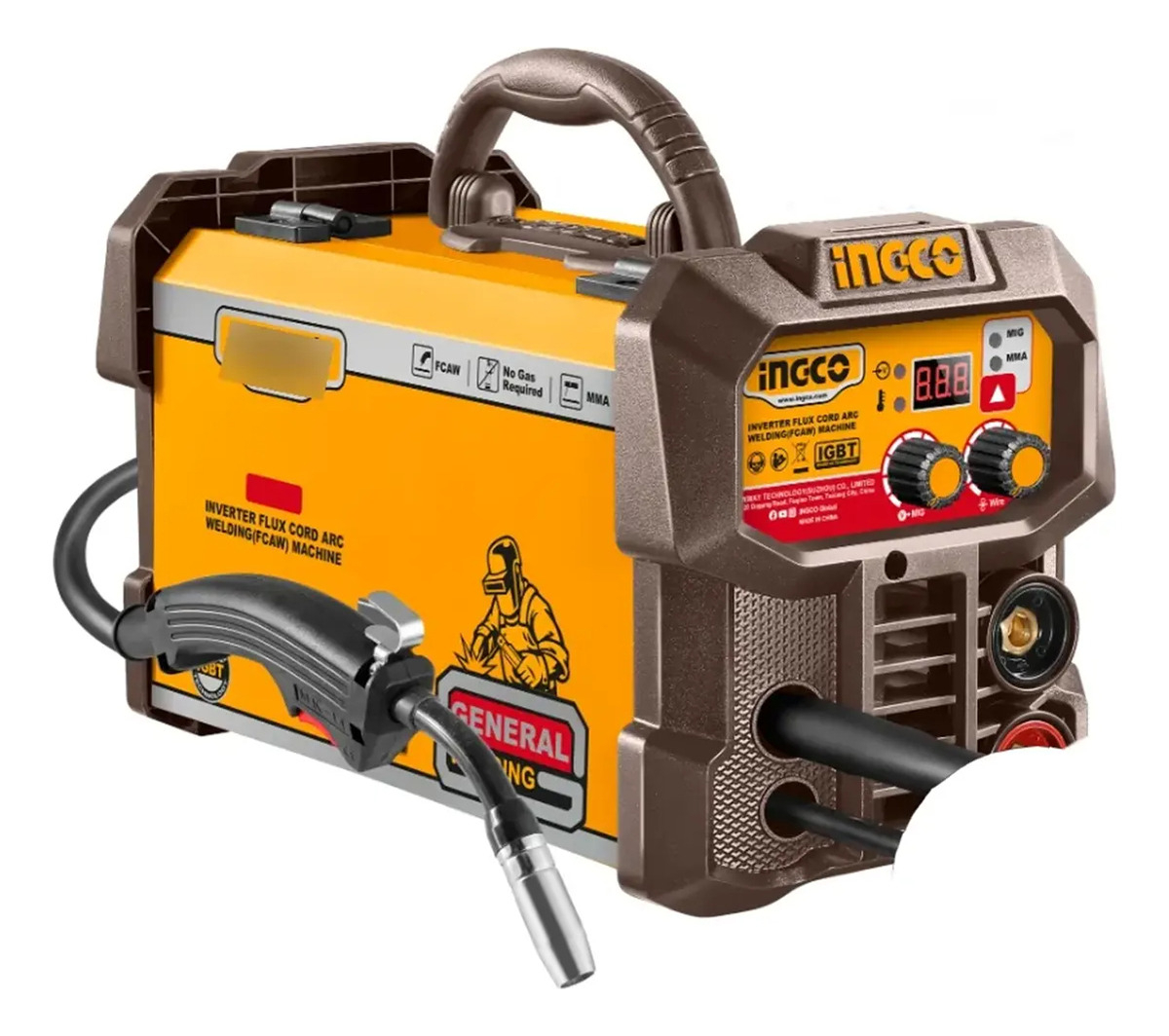 Soldadora Inverter Fcaw Mig/mma 130a 220-240v Ingco Fc13018 Naranja