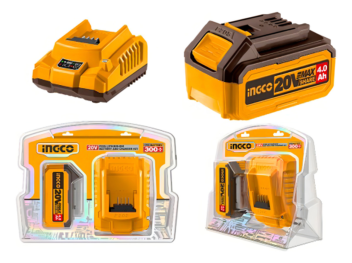 Set X1 Bateria 20v 4amp + 1 Cargador Ingco Fbcpk1214