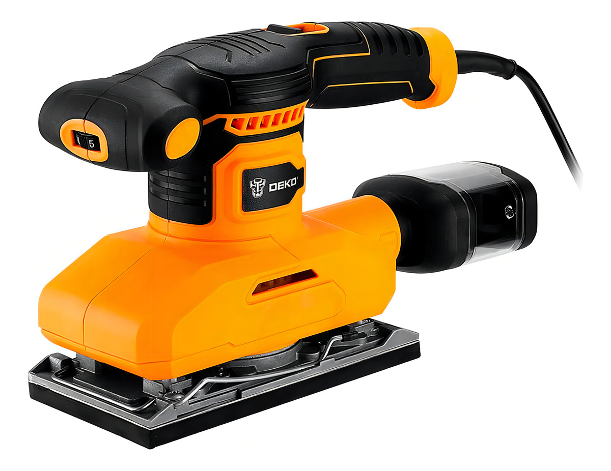 Lijadora Orbital Deko Dkps28g2 90x187 Mm 280w Base Aluminio Color Amarillo
