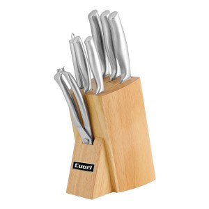 Set De Cuchillos Mango De Acero Inox. Cuori Nacar 8 Piezas
