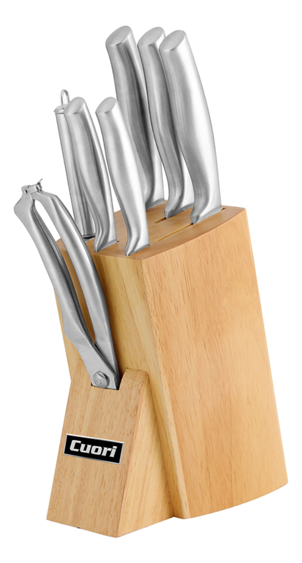 Set De Cuchillos Mango De Acero Inox. Cuori Nacar 8 Piezas