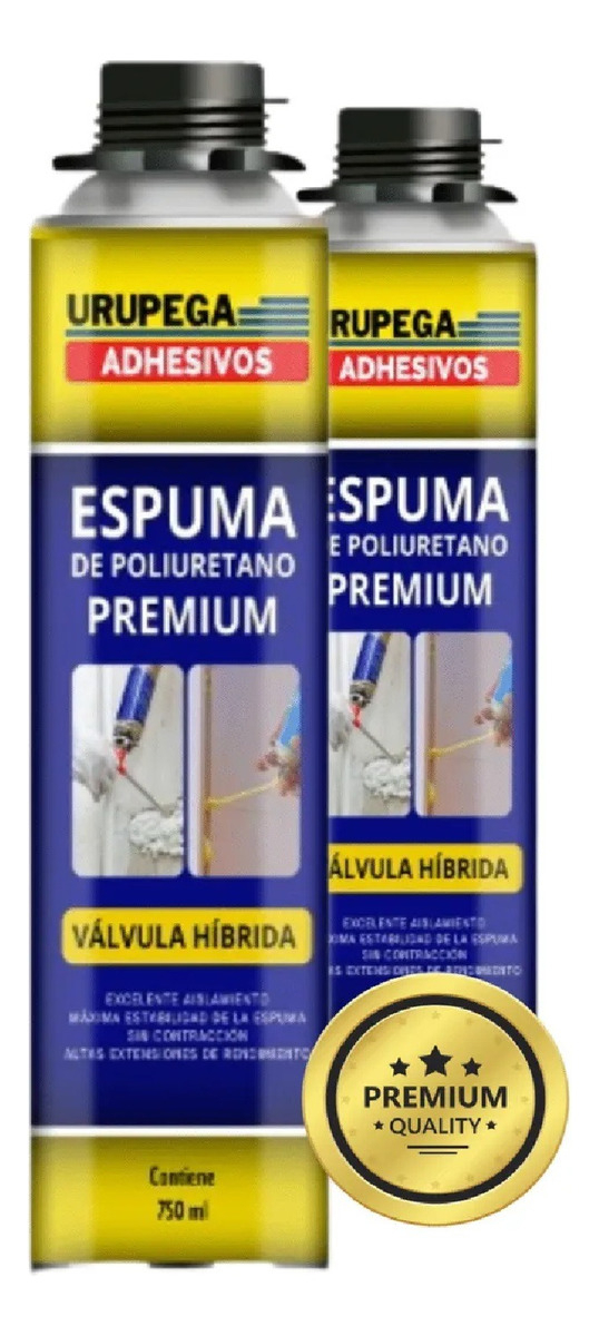 Espuma Poliuretano 750ml Aplicador Híbrido Construcción Urupega Pack 2