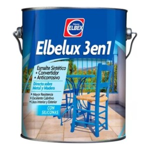 Esmalte Sintetico Con Convertidor Elbex Blanco 4lts Acabado Brillante