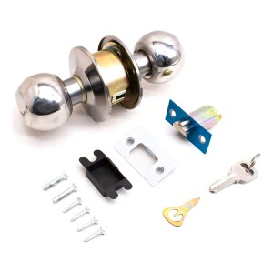 Cerradura Pomo Plateado Redondo En Blister Lh-1848