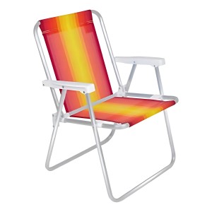 Silla De Playa Lazer De Aluminio, 110 Kg, Color Naranja