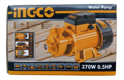 Bomba Periférica Ingco 1/2hp 35m Caudal 35l/min Vpm3701-ynte Naranja 50 Hz/60 Hz - Imagen 3