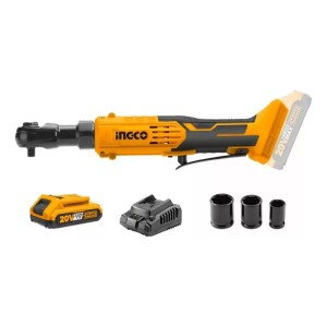 Llave Chicharra 3/8 Inalambrica 20v Bateria + Cargador Ingco Color Amarillo