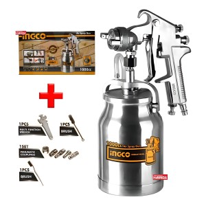 Pistola De Aire Para Pintar A Compresor Alta Presión 1000cc Color Amarillo