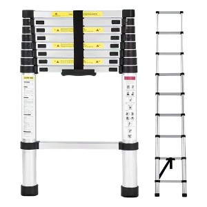 Escalera Telescópica Extensible De Aluminio 9 Peldaños 2.6m