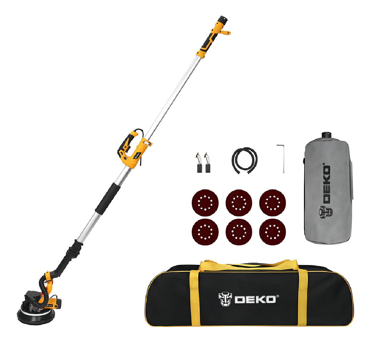 Lijadora Profesional De Pared Yeso Deko 1100w C/luz Led Amarillo 50hz