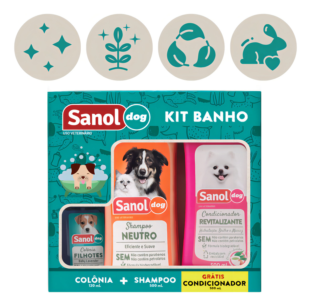 Kit De Champú-acondicionador Get 1 Colonia Variada Para Perros Sanol Neutra