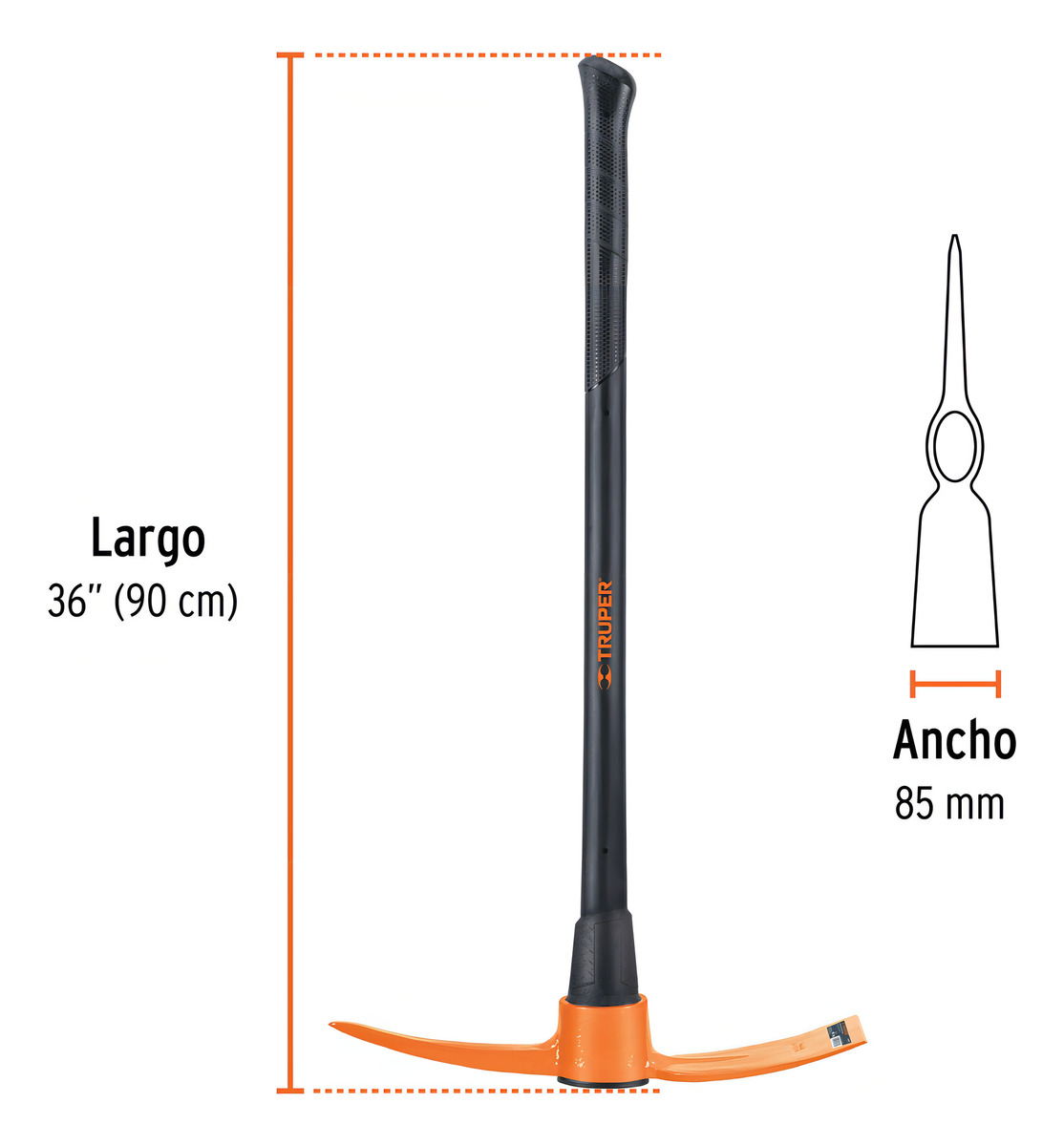 Talacho-pico 4 Lb, Mango Fibra De Vidrio 36 , Truper 102453 - Imagen 3