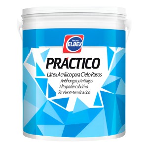18lt Pintura Elbex Practico Latex Cielos Rasos Antihongos Acabado Mate Color Blanco