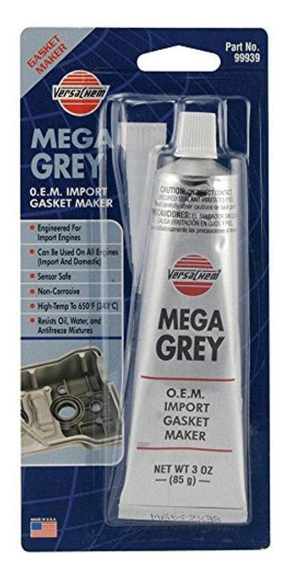 Silicona Gris Mega Grey Resistente Alta Temperatura 85g Para Juntas Exterior