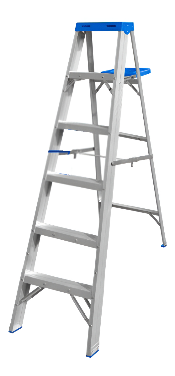 Escalera Pintor 6 Esc 150kg Cn Bandeja Simple Aluminio Wadfo Inox