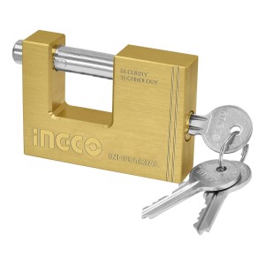 Ff Candado Seguridad 90mm Rectangular Ingco Dbbpl0902 Bronce Dorado