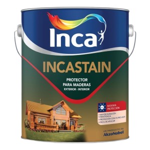 Pintura Protector De Madera Inca Incastain 1lt Ecopint Acabado Satinado Color Caoba