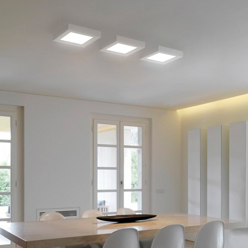 Panel Luz Led Plafon Techo Exterior Frio 18w Cuadrado Spot ! Blanco - Imagen 5