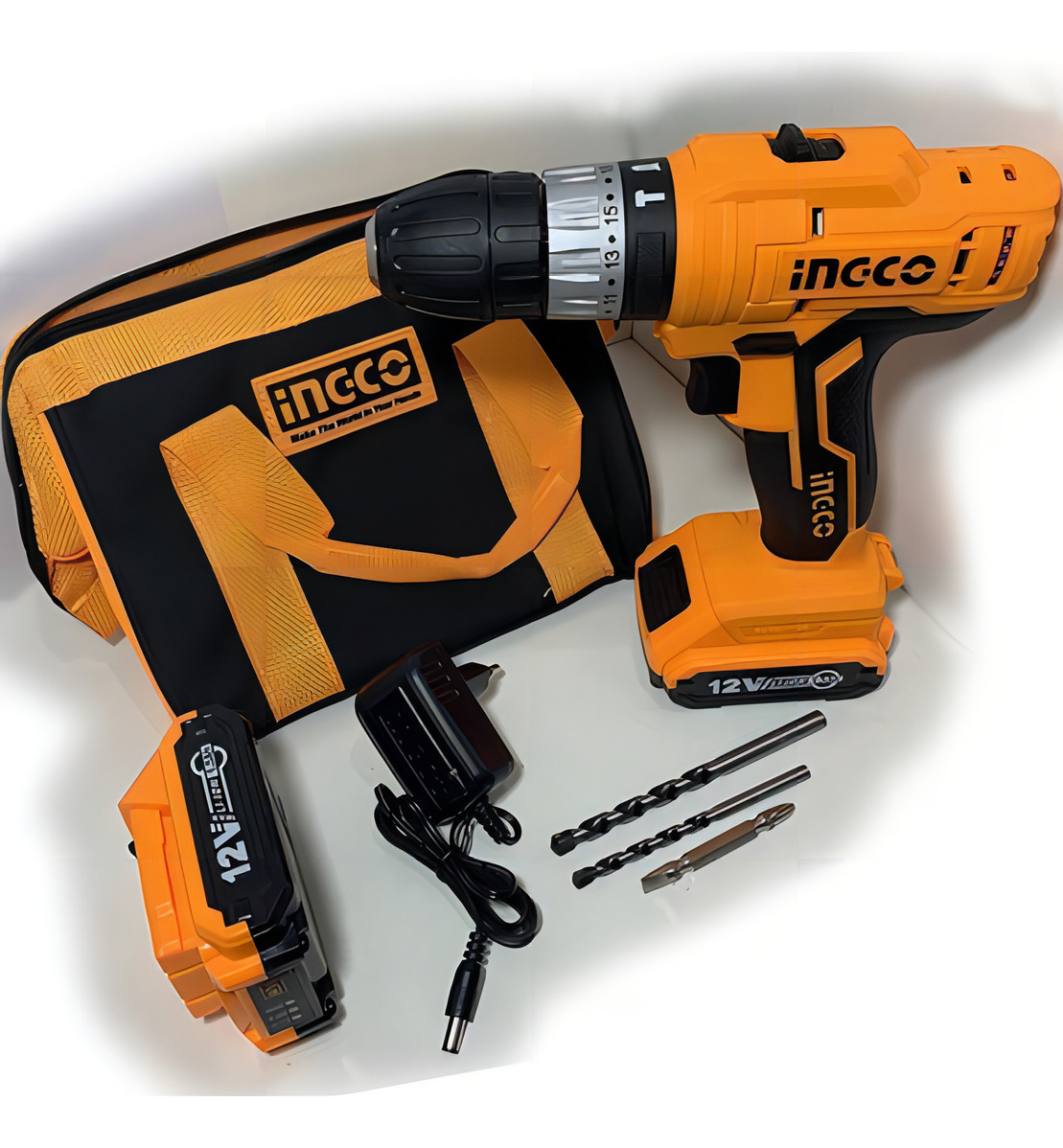 Taladro 10mm Atornillador Percutor 12v 2 Bat Ingco Cidli122 - Imagen 2