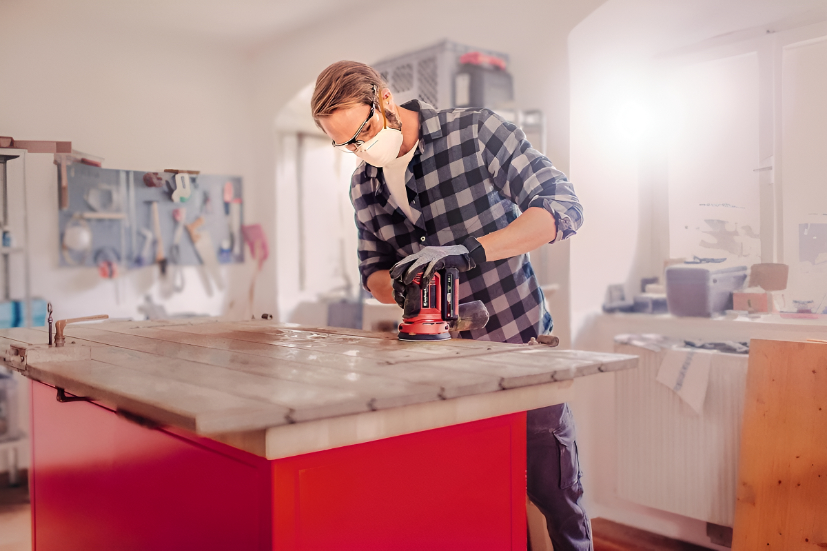 Lijadora Roto Orbital 125mm Bateria + Cargador Einhell Color Rojo - Imagen 9