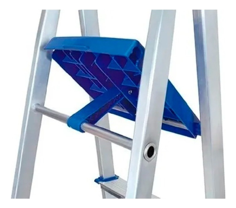 Escalera Aluminio Plegable De 3 Escalones - Mor Color Azul - Imagen 2