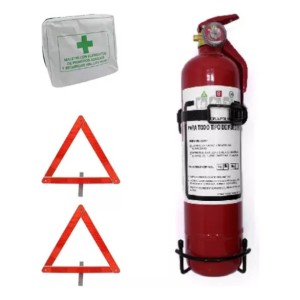 Kit Bomberito Extintor C/soporte + Botiquin + 2 Balizas