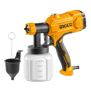 Pistola Eléctrica Para Pintar Succión Ingco Spg3508 De 800ml Color Naranja/negro 450w