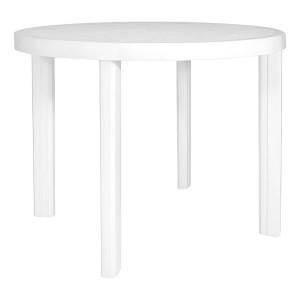 Mesa De Jardin Plastica Guinea Redonda Blanco Garden Life