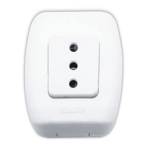 Toma 3 Linea Exterior Tekna Kalop - Color Blanco