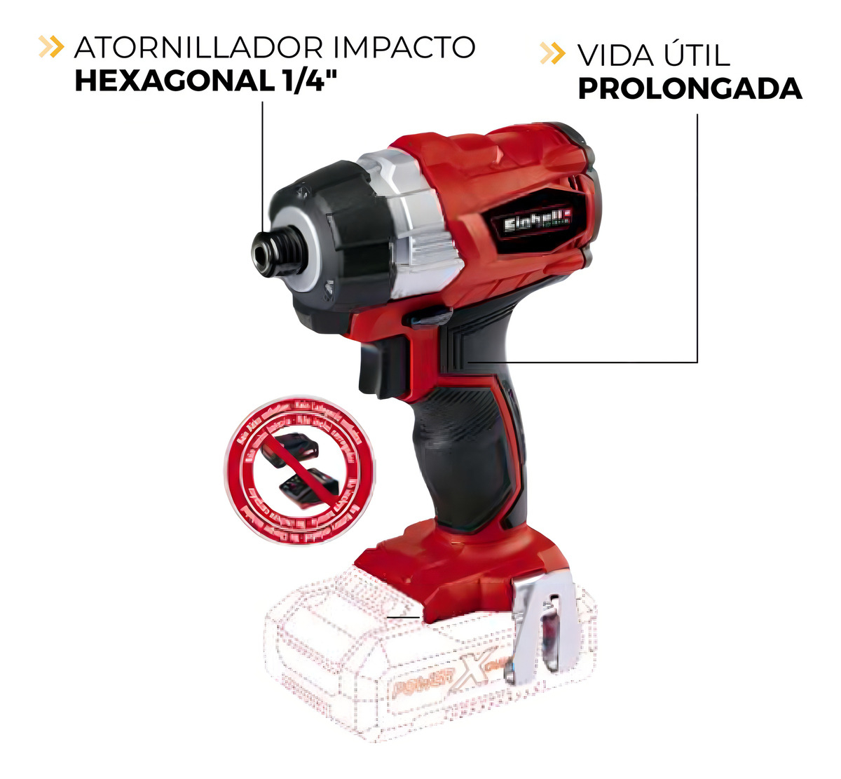 Atornillador De Impacto Inalámbrico 18 V Brushless- Einhell Rojo - Imagen 5