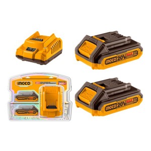 Set X2 Bateria 20v 2amp + 1 Cargador Ingco Fbcpk1222