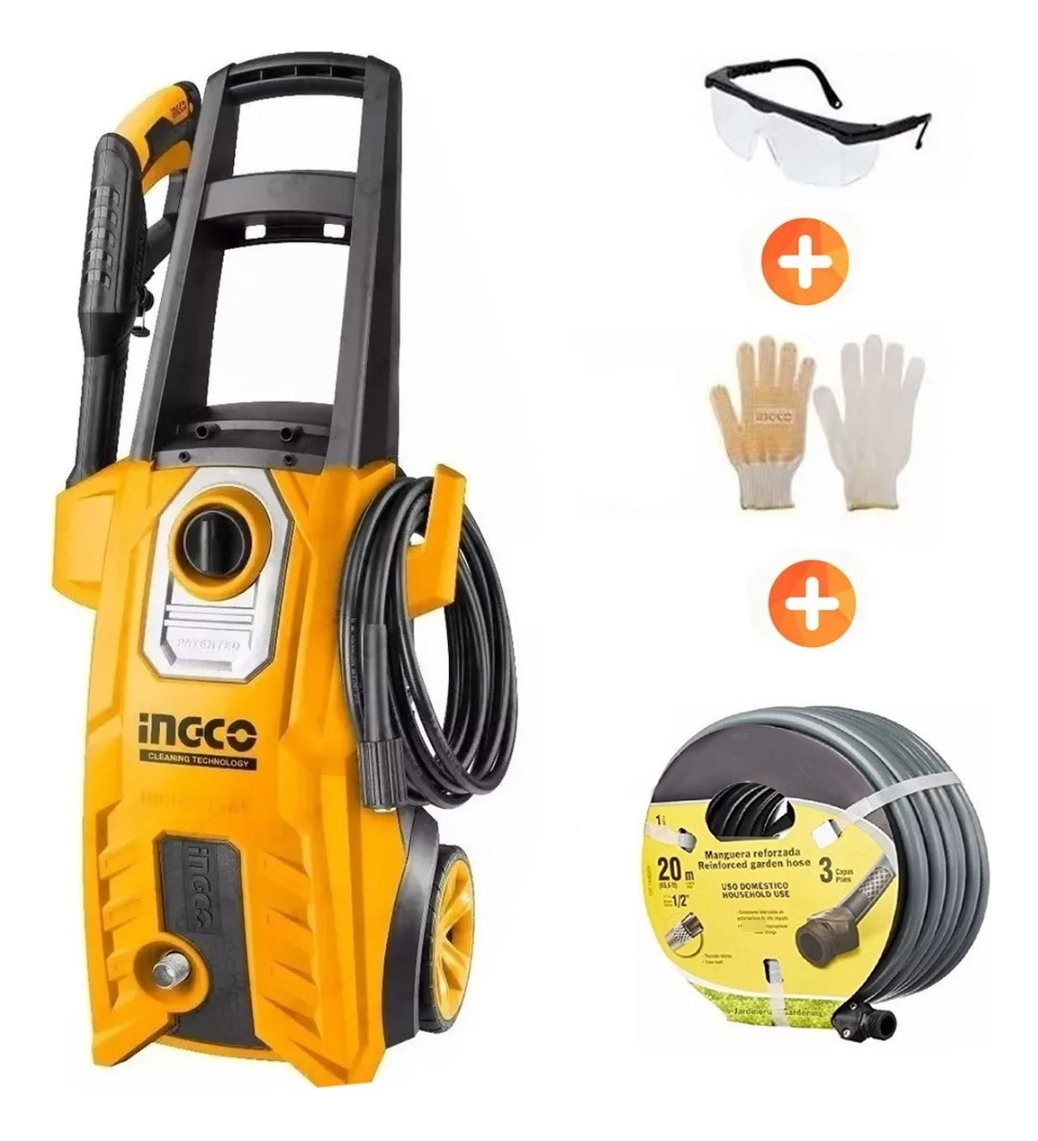 Ff Hidrolavadora Ingco 150bar 1800w Profesional Hpwr18008 Naranja - Imagen 2